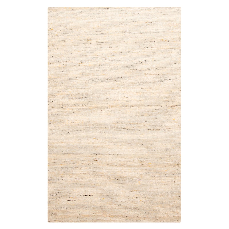 ECARPETGALLERY Braid weave Sienna Beige, Cream Wool Rug - 5'0 x 7'11