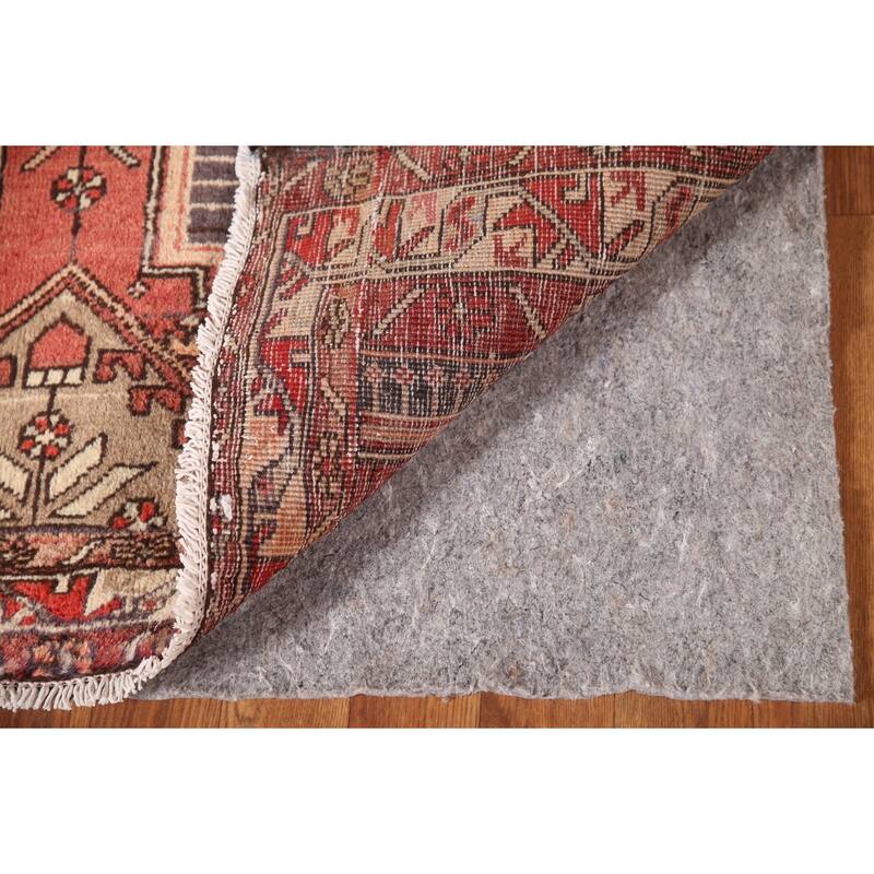 Geometric Ardebil Persian Vintage Runner Rug Hand-Knotted Wool Carpet - 3'10"x 8'6"
