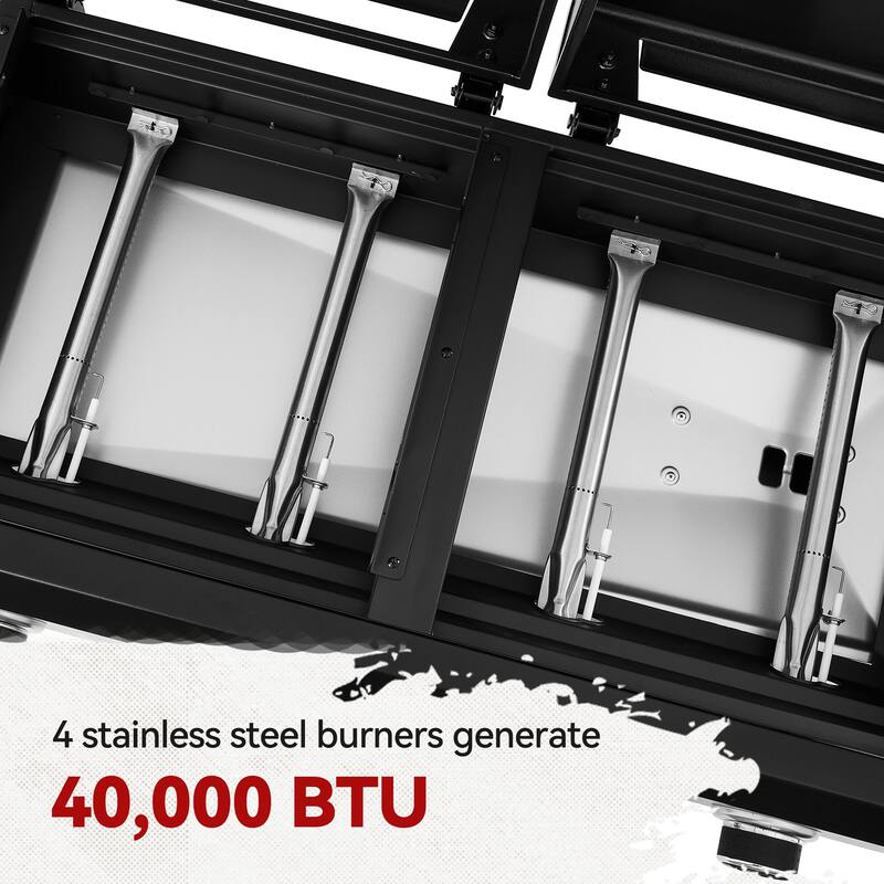 Royal Gourmet GD4002TP Portable Tabletop Grill & Griddle Combo, Black