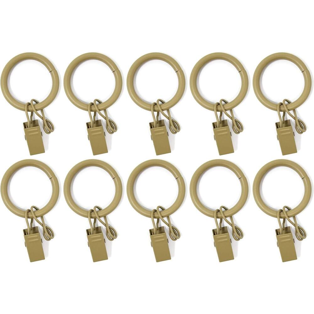 10PCS Solid Metal Window Drapery Curtain Panel Ring with Eyelet, 1" Inner Diameter, Fits Up to 3/4" Rod Multicolor