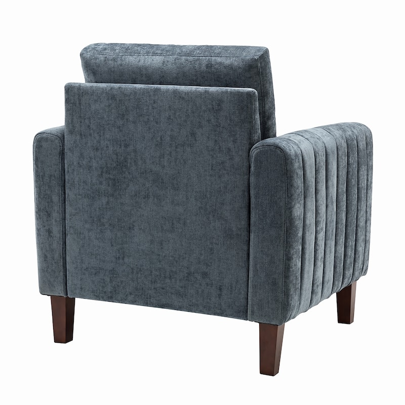 Ganymedes Upholstered Accent Club Chair with Wood Legs by HULALA HOME