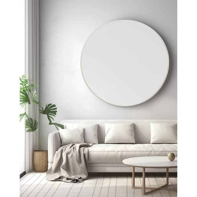 Round Wall Mirror Circle Bathroom Mirror Metal Frame for Bathroom Entryway Bedroom Living Room Wall Mounted Modern Rustic Decor