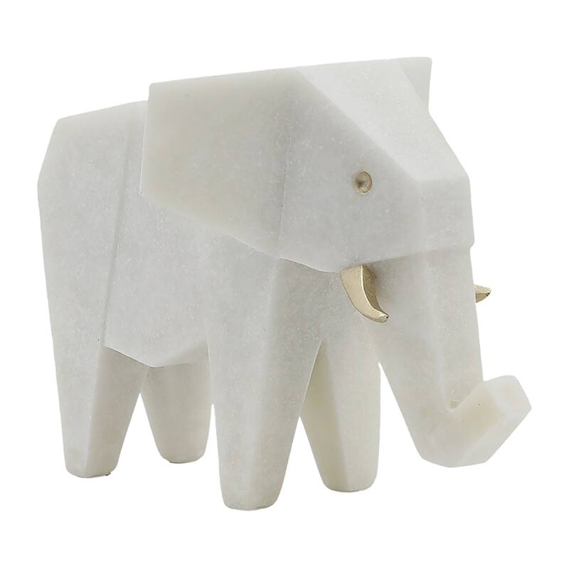 Sagebrook Home Your Space 11-inch Andora Elephant Statuary in White Resin - 11" x 6" x 7"