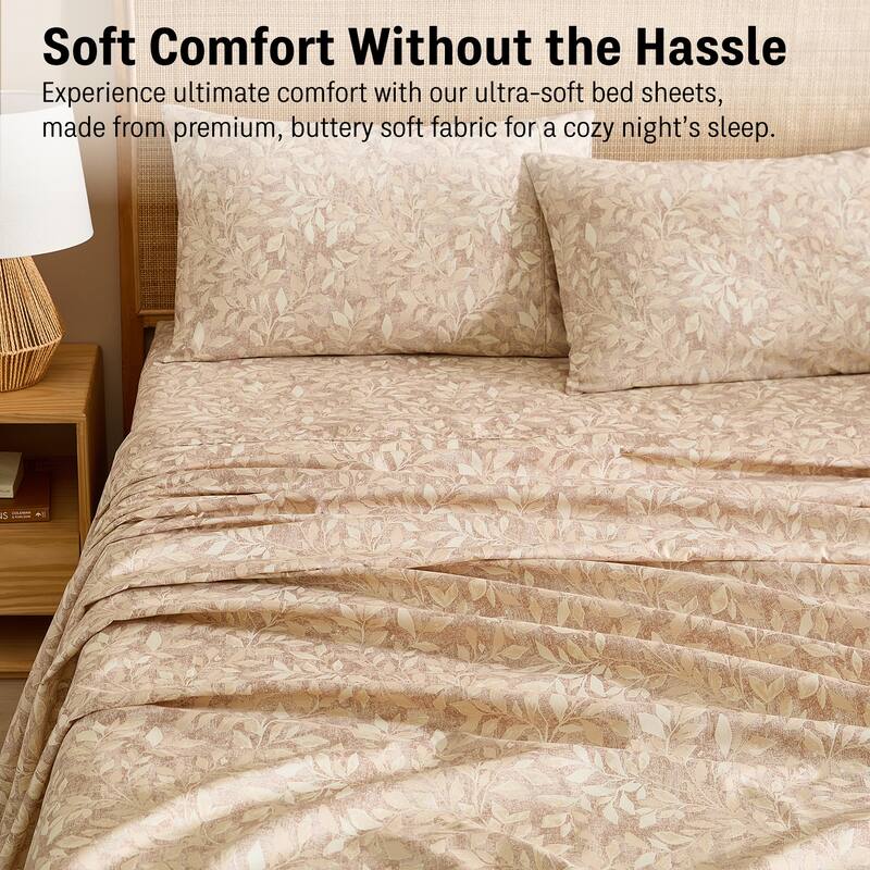 HLC.ME Floral Printed Ultra Soft Bed Sheets Set