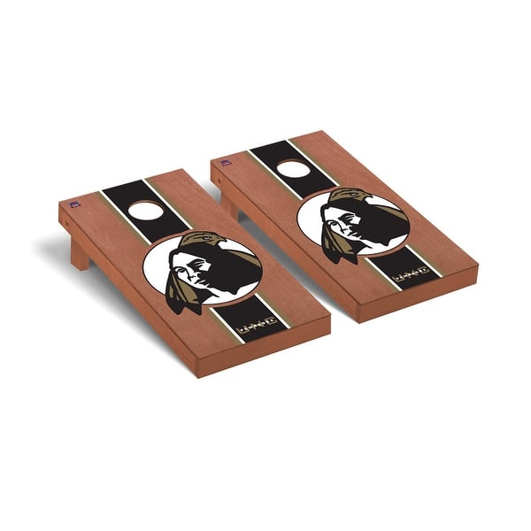 slide 2 of 5, North Carolina Pembroke Braves Rosewood Cornhole Board Set
