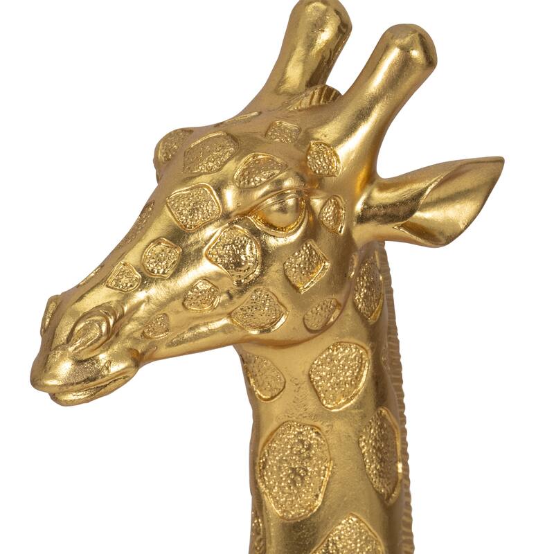 Resin Modern Giraffe Head Figurine Decor - Gold