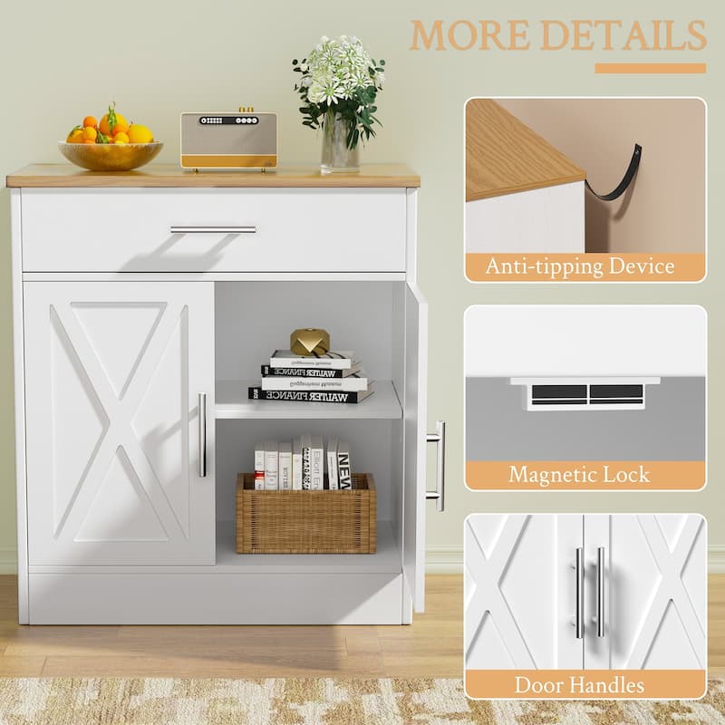 Multifunctional Storage Cabinet with Drawer – Kitchen Pantry Organizer