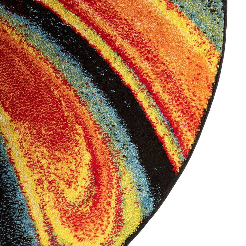 Home Dynamix Splash Adja Abstract Rainbow Swirl Area Rug