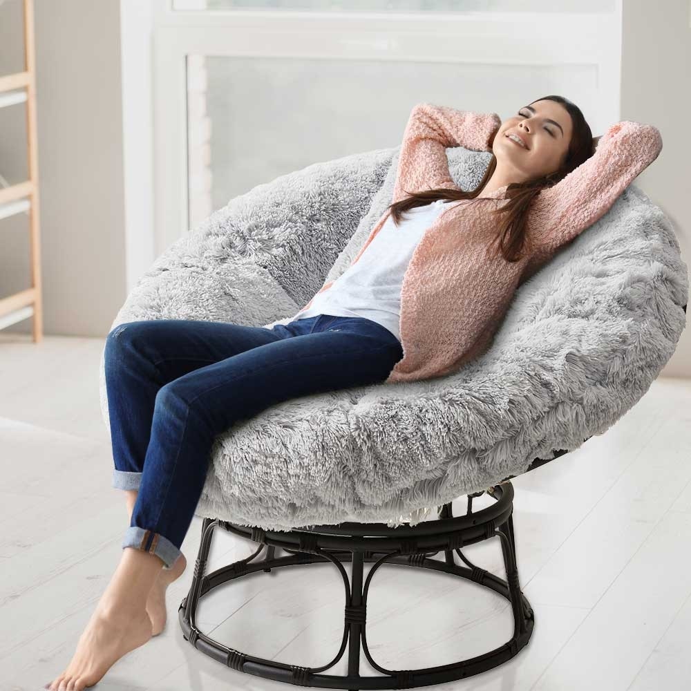Fluffy Faux Fur Papasan Cushion Cushion Only Bed Bath Beyond 39491246