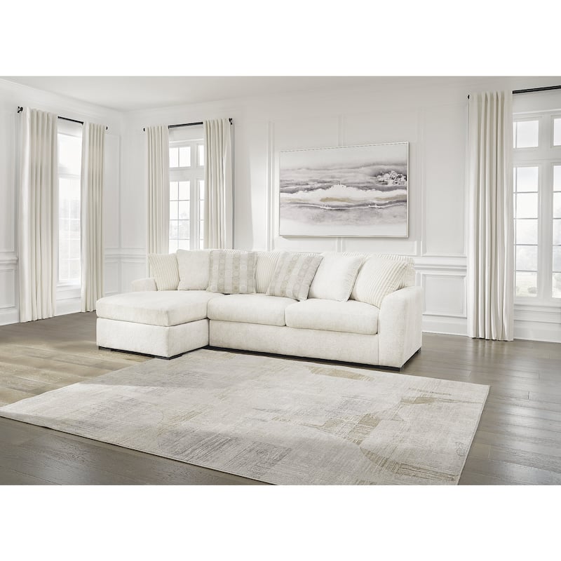 Signature Design by Ashley Chessington White 2-Piece Sectional with Chaise - 121" W x 65" D x 40" H - Left Facing