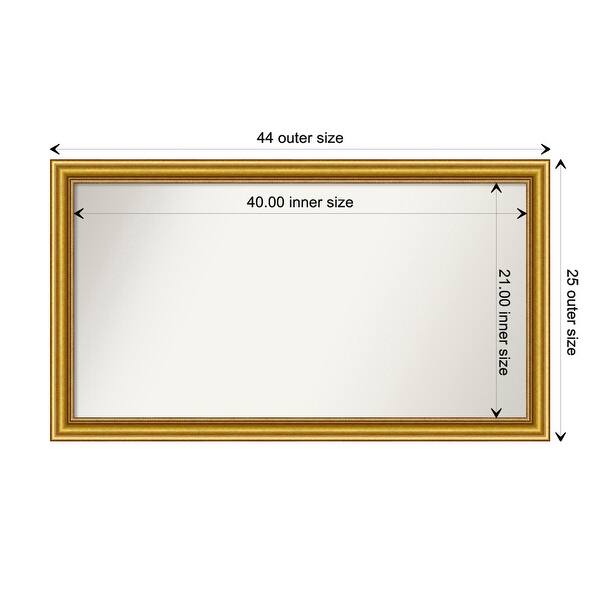 dimension image slide 19 of 93, Wall Mirror Choose Your Custom Size - Extra Large, Townhouse Gold Wood