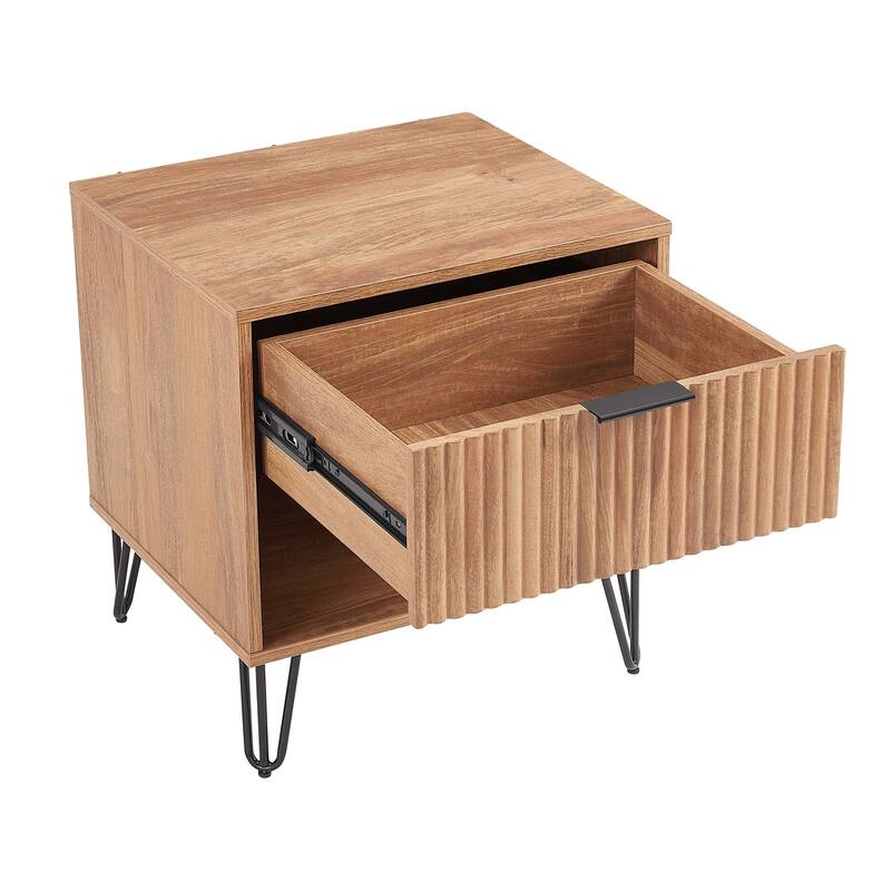 Manhattan Comfort Dumbo Mid Century Nightstand with 1 Drawer
