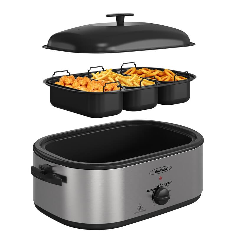 Roaster Oven, Electric Roaster with 3 Compartments