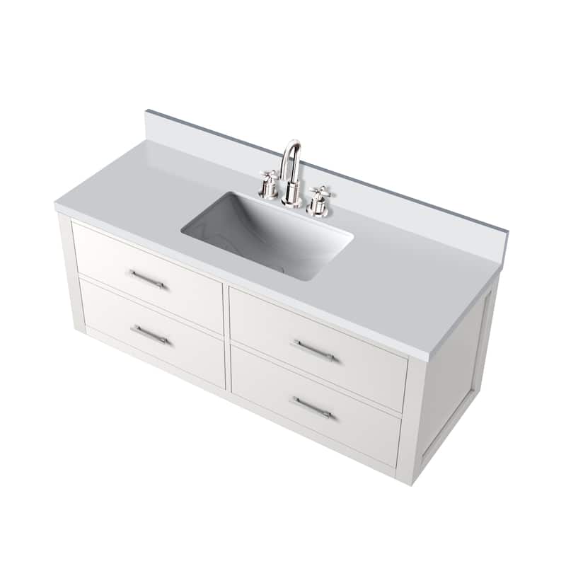 Castor Bath Vanity with Cultured Marble Top, Sink and Faucet