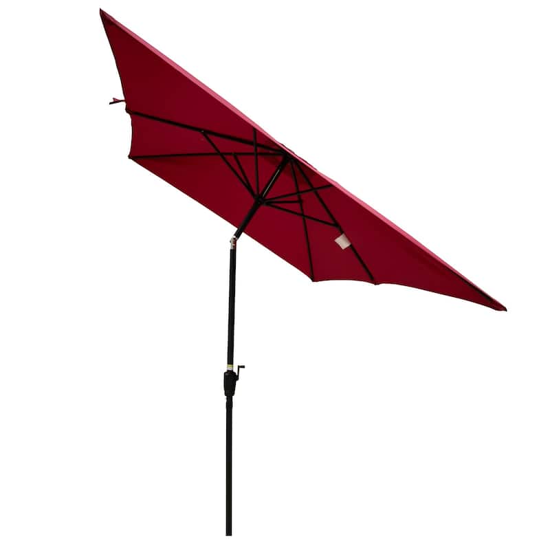 9' Outdoor Patio Market Umbrella with Push Button Tilt and Crank