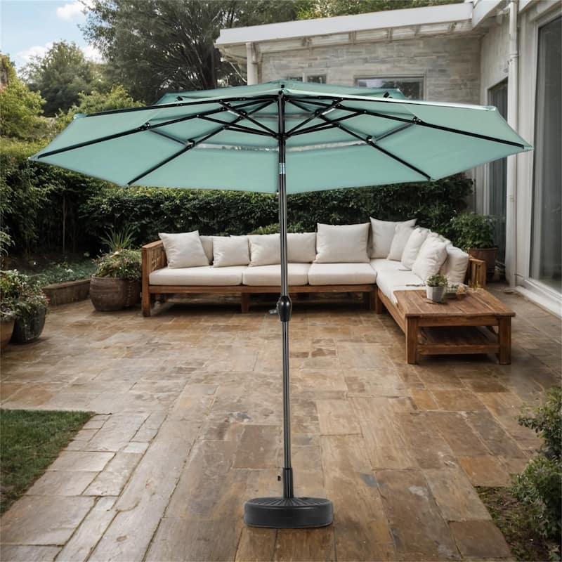 115" Outdoor Aluminium 3 Tier Auto-tilt Umbrella with Crank (No Base)
