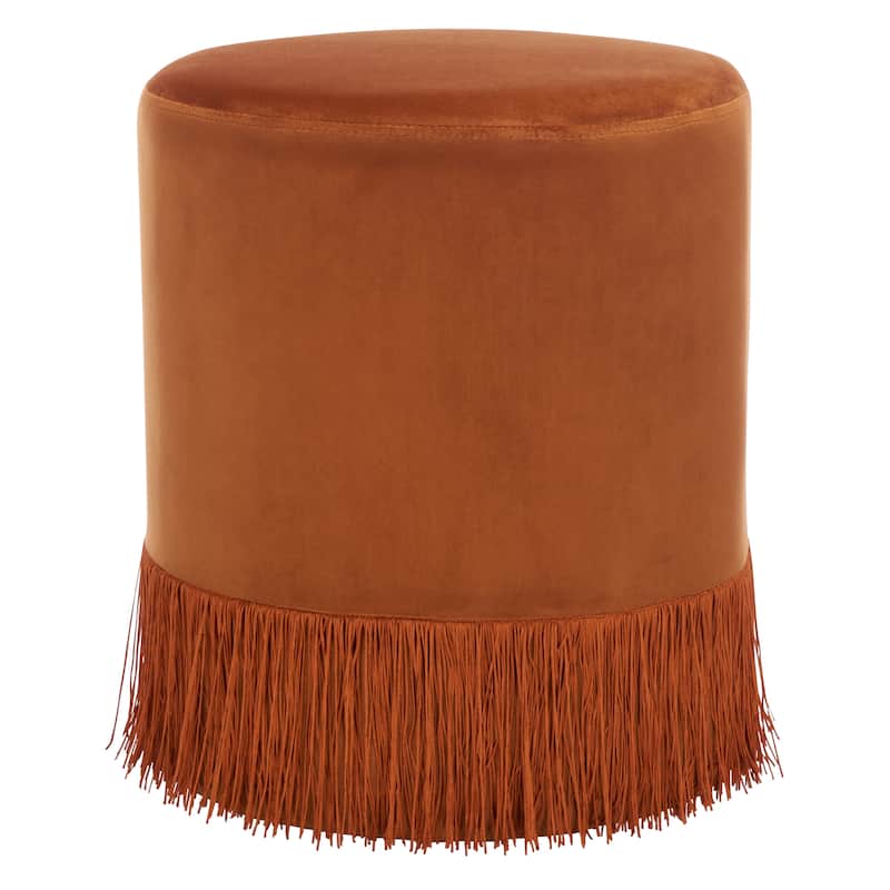 SAFAVIEH Reika Ottoman With Tassel (Fully Assembled) - Rust