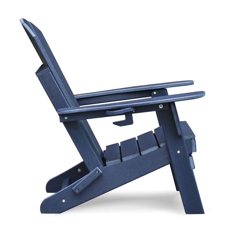 Folding Outdoor Adirondack Chair For Relaxing, Hdpe All-Weather Fire Pit Chair