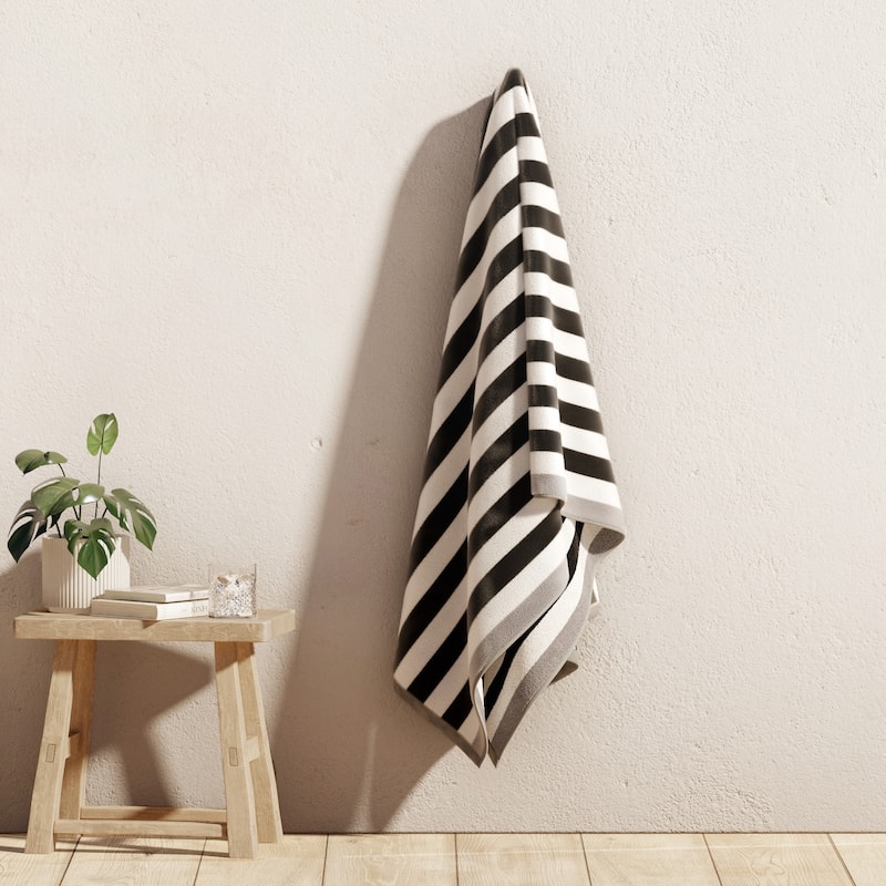 Linery & Co. Oversized Cotton Stripe Beach Towel