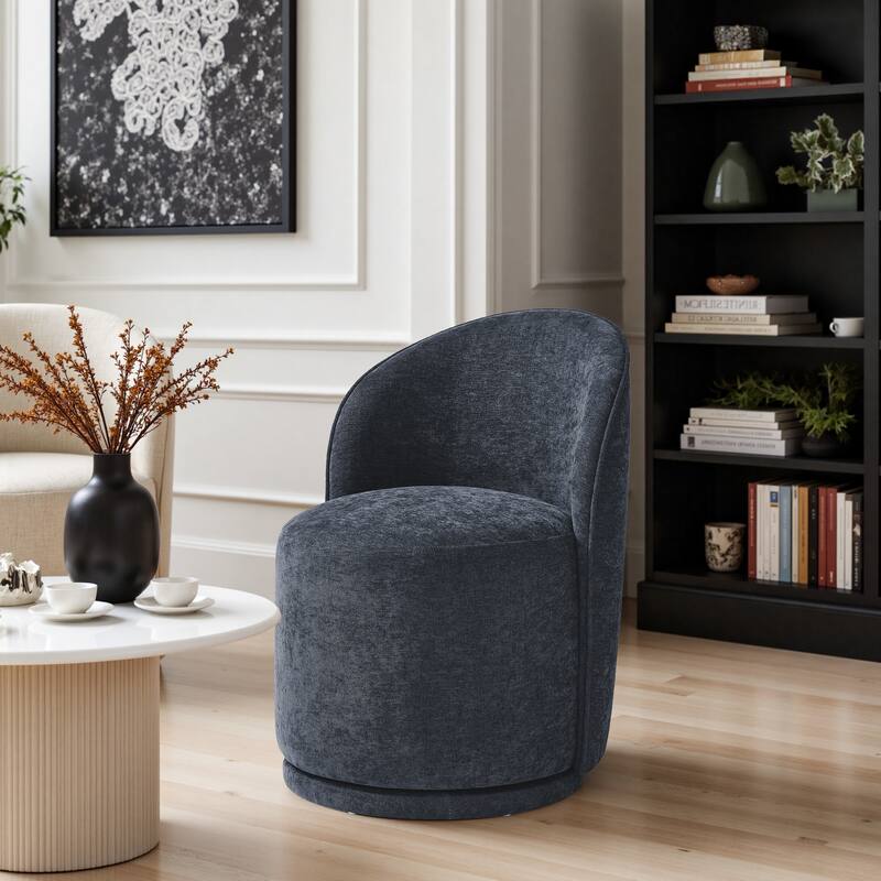 Modern Armless 360-Degree Swivel Dining Chair Barrel Chair