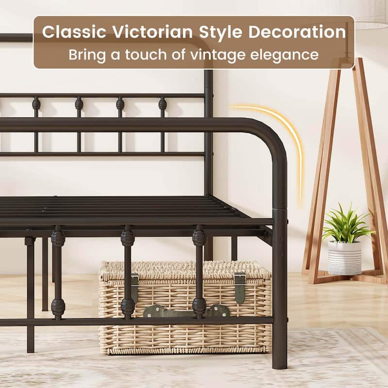 Costway Full/Queen/King Size Bed Frame with Headboard Under Bed