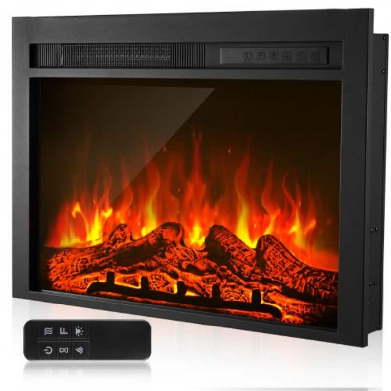 Wall Mounted Electric Fireplace Insert with 5000 BTU Heat and Adjustable Flames Timer - 28.5-Inch