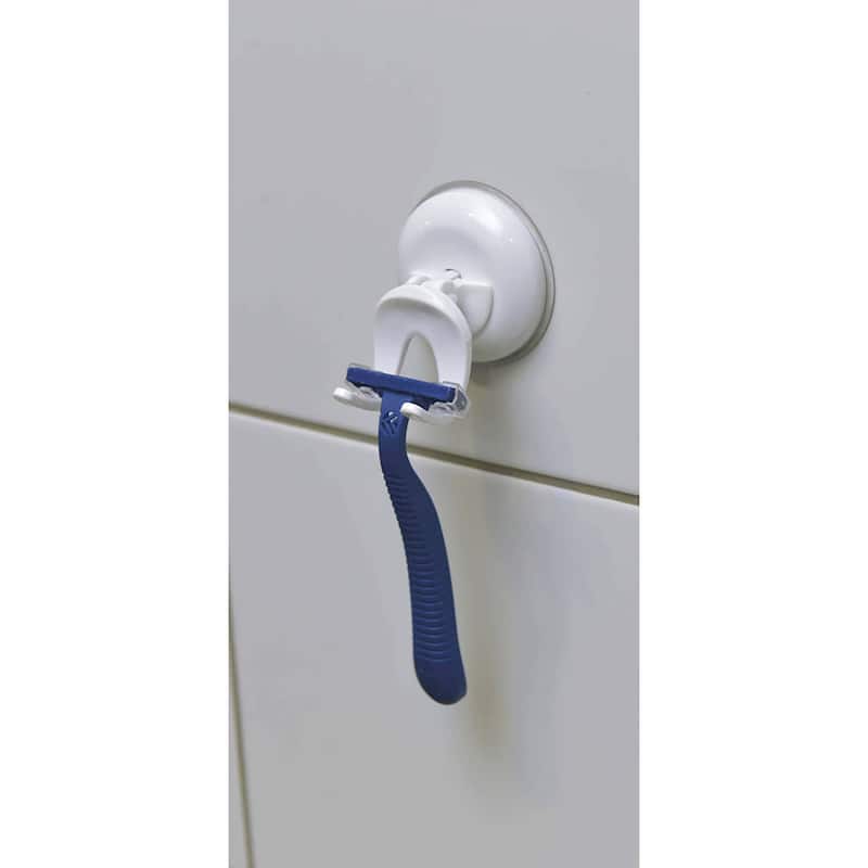 Suction Mounted Bath Men Razor Shaver Holder White