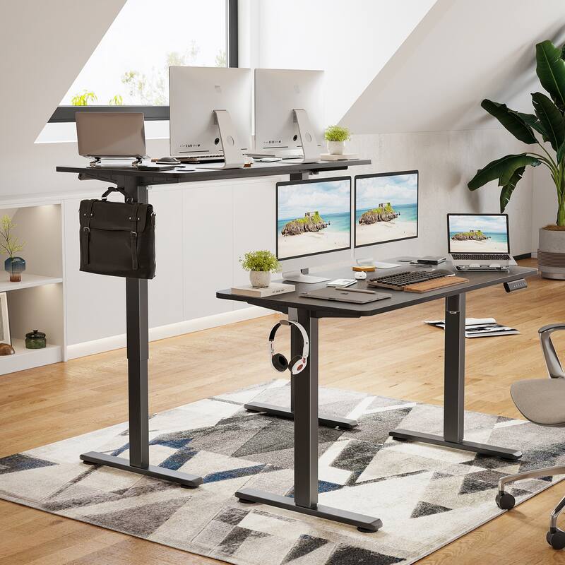 Electric Standing Desk Adjustable Height Sit Stand Home Office Desk With Splice Board