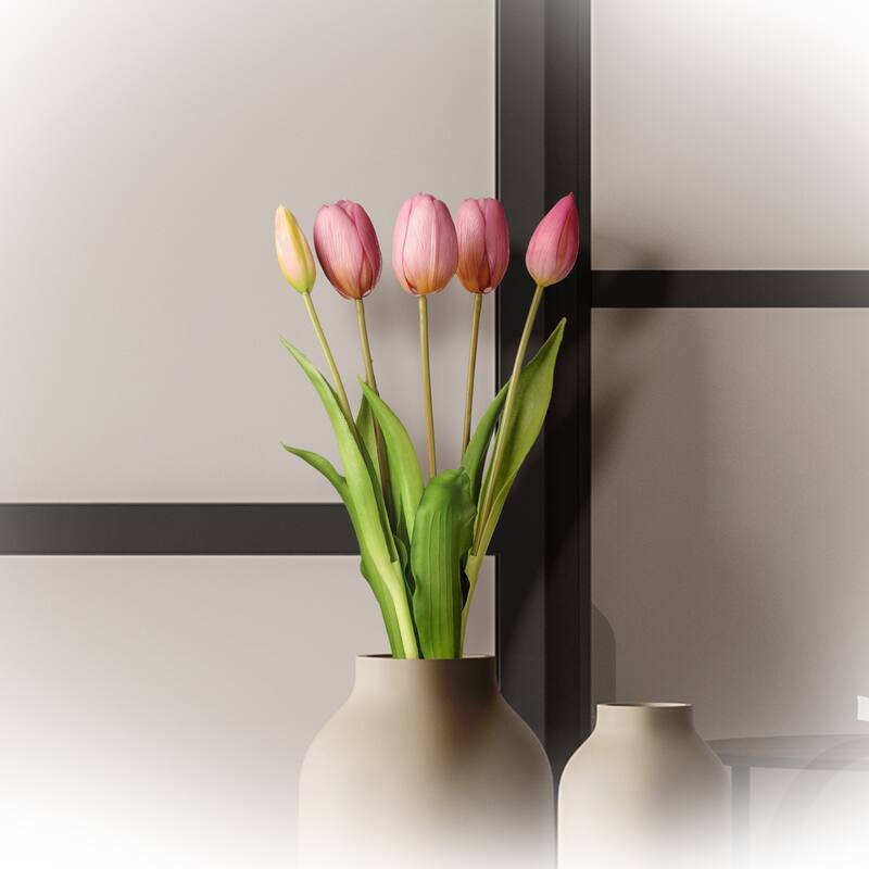 Plastic Soft Touch Tulip Bundlex5 15.25"