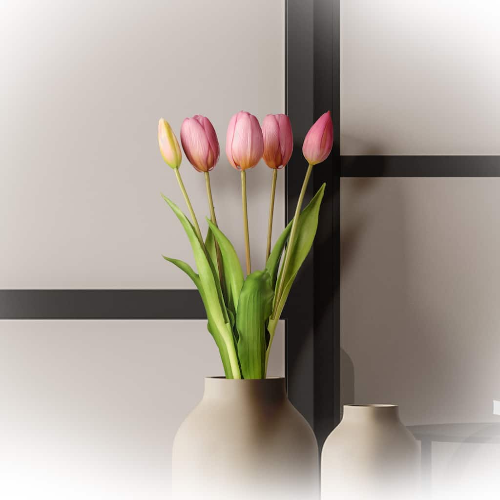 Plastic Soft Touch Tulip Bundlex5 15.25"