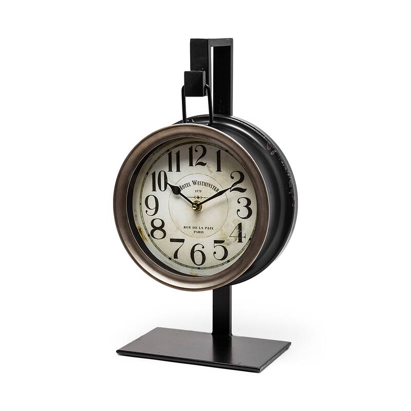 Mercana Taxz Metallic Brown Metal Hanging Table Clock - 9.0L x 5.0W x 16.0H