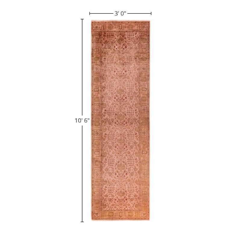 Overdyed One-of-a-Kind Hand-Knotted Area Rug - Beige - 3' 0" x 10' 6"