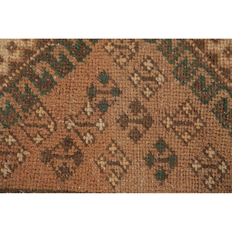 Geometric Bakhtiari Persian Runner Rug Handmade Wool Carpet - 3'4"x 9'6"
