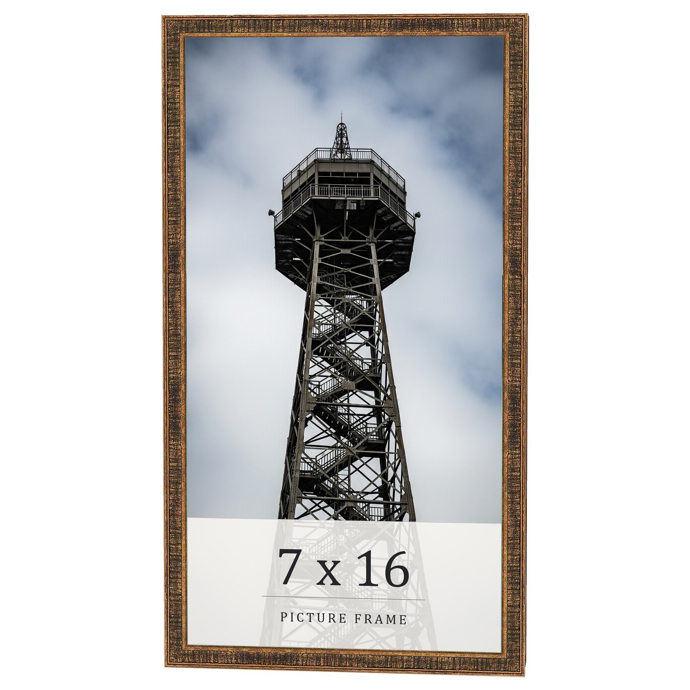 7x16 Frame Gold Kingsley Distressed Solid Wood Picture Frame Width
