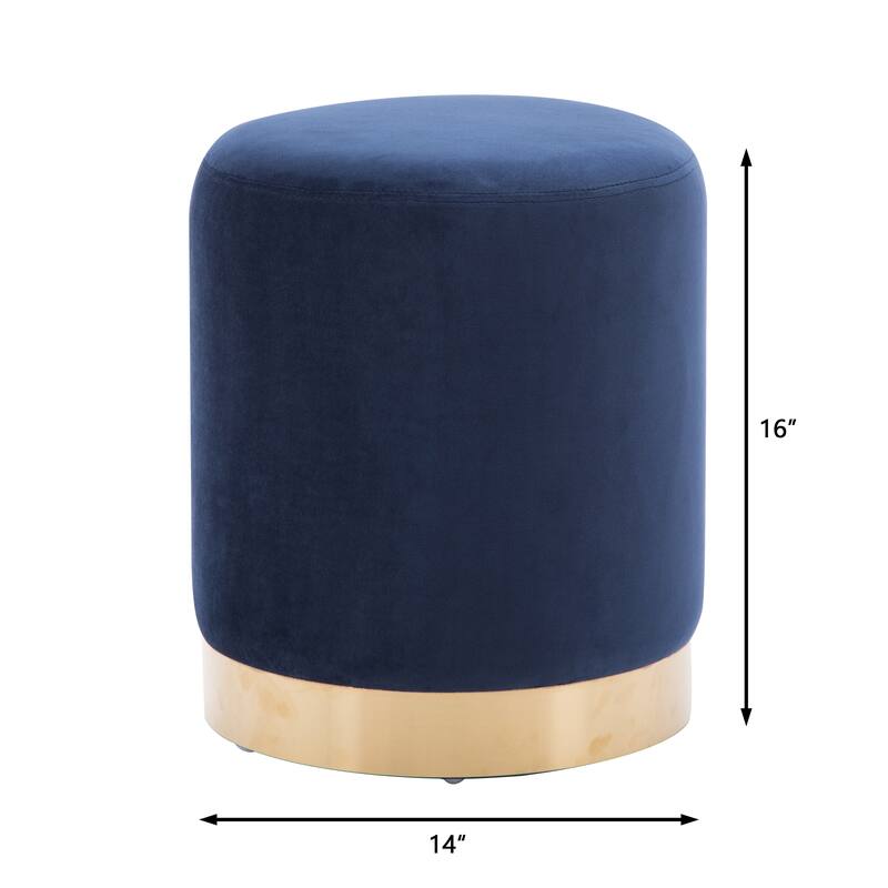 Small Round Velvet Ottoman Upholstered Foot Stool