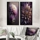 preview thumbnail 1 of 11, Designart "Purple Dahlia Flower" Dahlia Framed Wall Art Set Of 2 - Purple Wall Art Set Of 2 24 in. wide x 20 in. high - Black