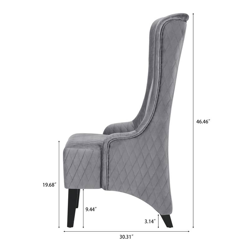 Modern 23.03" High Back Upholstered Accent Chair with Solid Wood Frame