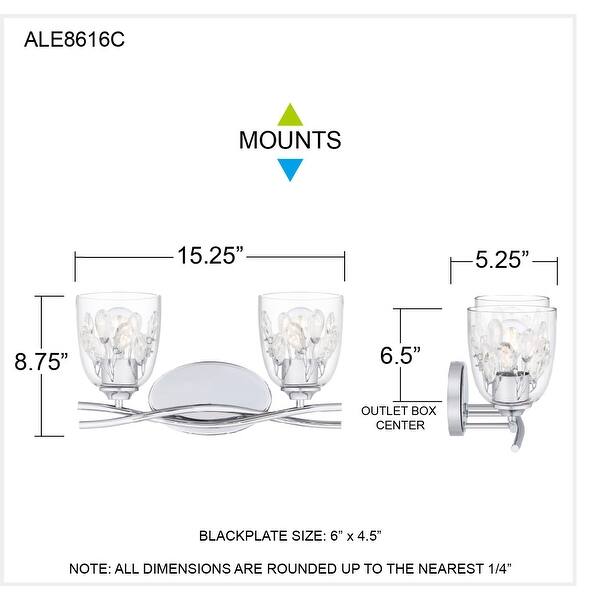 Ansley 2-Light Polished Chrome Bath Light