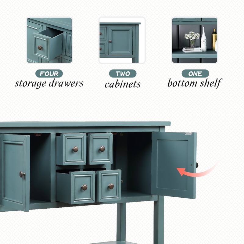 Buffet Table, Sideboard Table with Bottom Shelf, Console Table Dining Room Server, Buffet Cabinet Entry Sofa Table