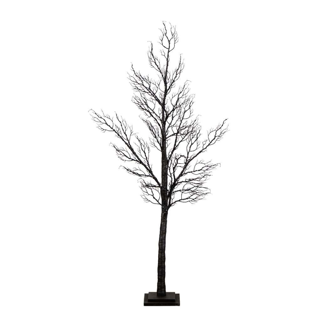5-ft Pre-Lit Halloween Minimalist Twig Artificial Fall Tree - Black