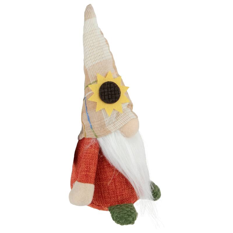 Standing Sunflower Autumn Harvest Gnome Figurine - 7.5"