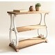 preview thumbnail 3 of 3, 3 Tier Wood Console Table with Curved Legs, Brown and White, 35.4" L x 15" D x 30.2" H - 35.4" x 15" x 30.2"