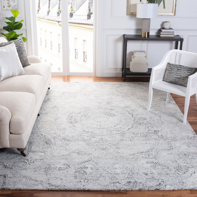 SAFAVIEH Handmade Abstract Polissena Modern Rug - 9' x 12' - Ivory/Black
