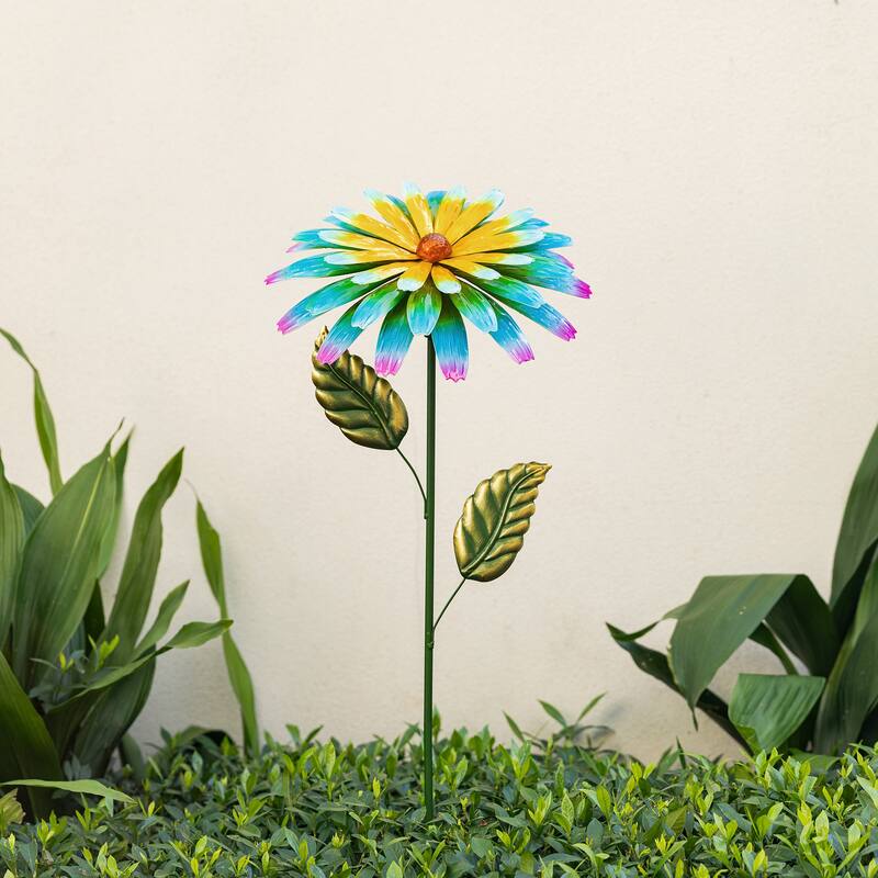 Glitzhome 41"H Garden Metal Flower Yardstake