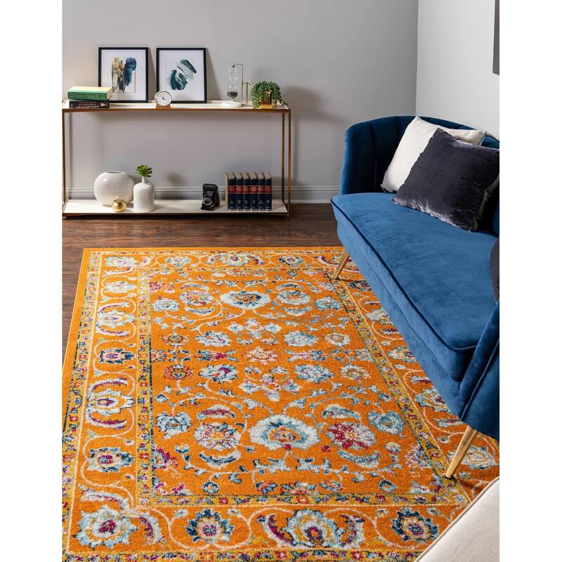 Traditional Taylor Collection Area Rug - Orange - 6'x9'