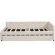 preview thumbnail 10 of 11, Full Size Upholstered Platform Bed with Built-in USB Ports and Twin Trundle for Extra Storage and Sleeping Space