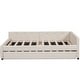 preview thumbnail 8 of 17, Linen Fabric Platform Sofa Bed Frame with Twin Trundle Bed, Upholstered Daybed with USB Ports and Tufted Backrest