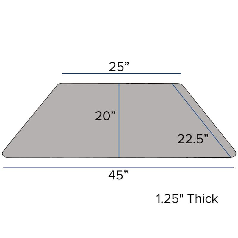 Mobile 22.5''W x 45''L Trapezoid HP Laminate Activity Table - Adjustable Legs