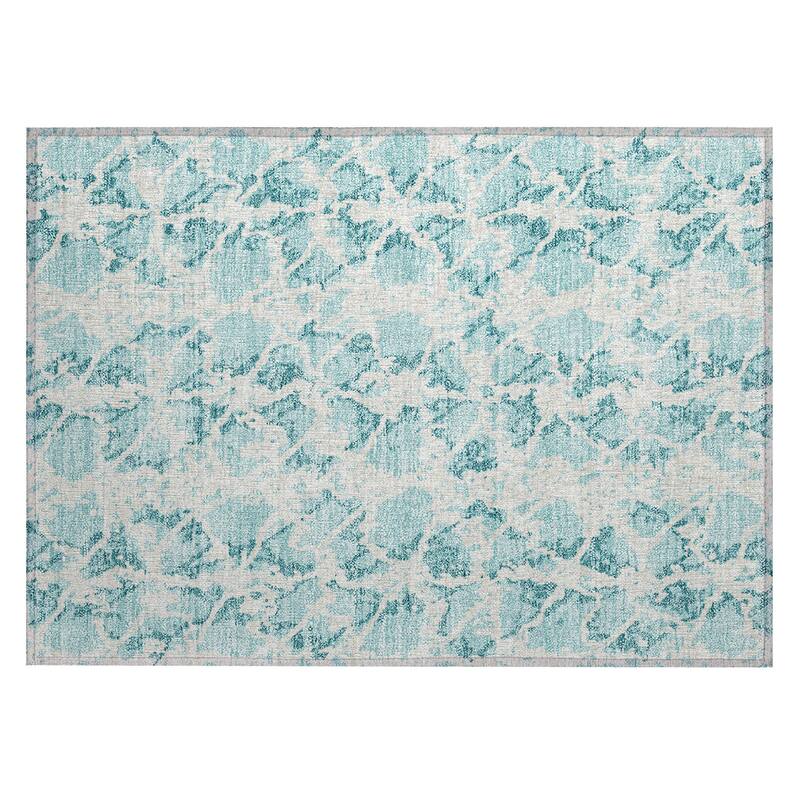 Machine Washable Indoor/ Outdoor Abstract Modern Chantille Rug