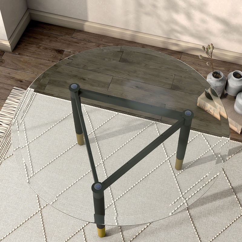 Furniture of America Mil Modern Tapered Black & Gold Table Legs for Coffee Table